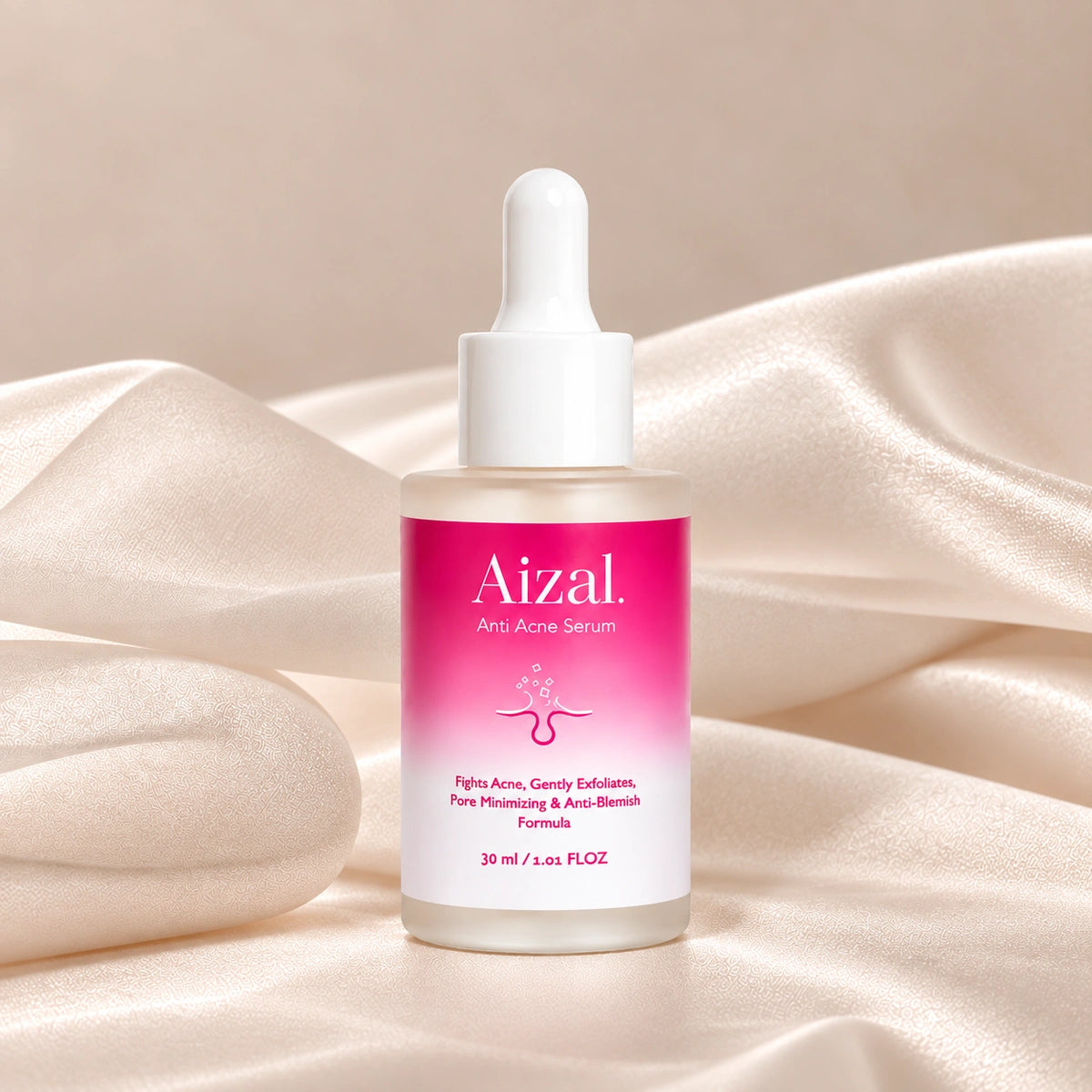 Anti-Acne Serum with Niacinamide, Tea Tree Oil, and Hyaluronic Acid for blemish-prone skin.